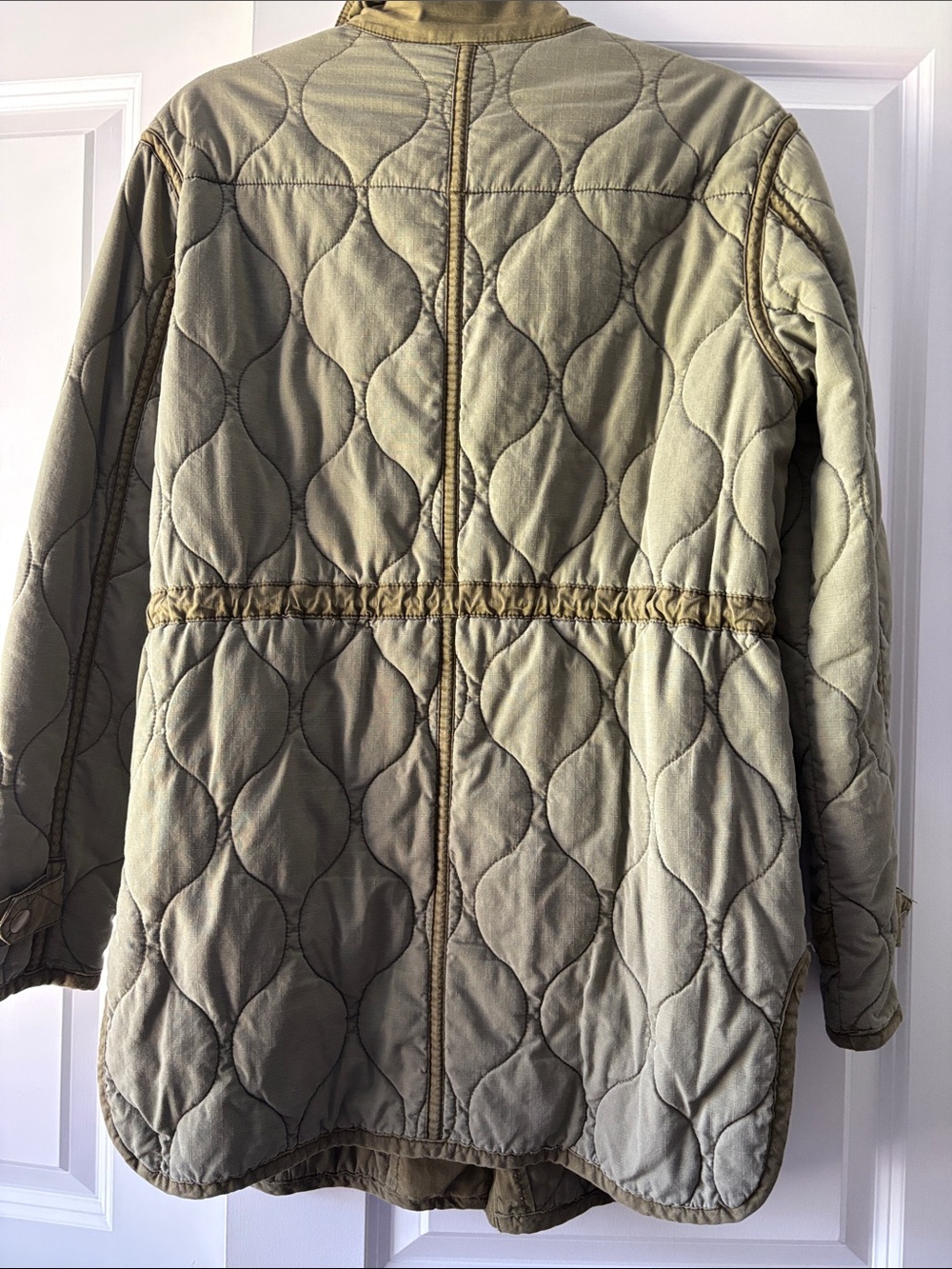 Anthropologie Olive Quilted Utility Jacket with Patch Pockets - Picture 2 of 2